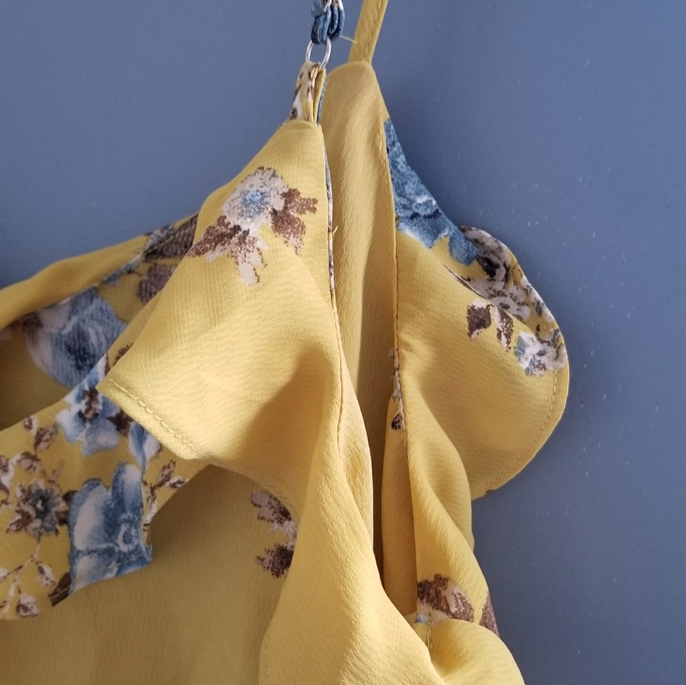Yellow Ruffle Tank Top